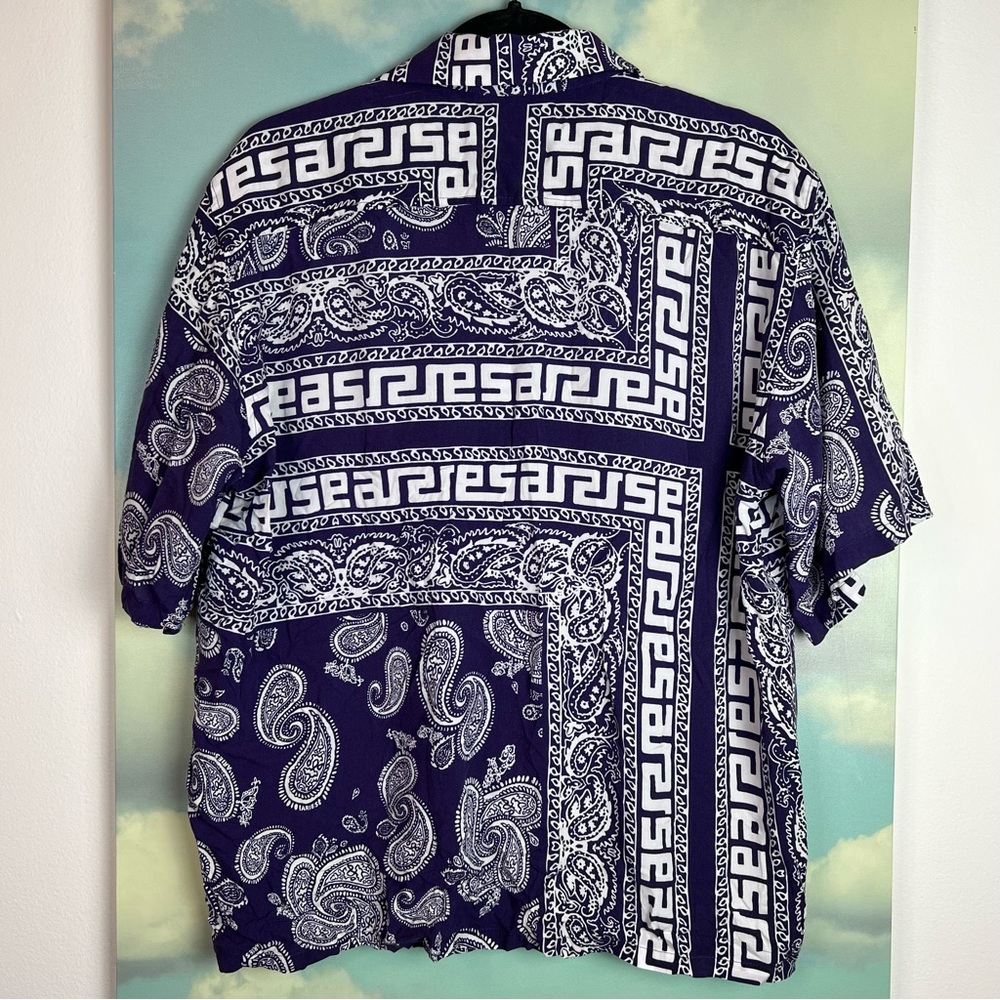 Aries Bandana Print Hawaiian Shortsleeve Shirt - Navy - Picture 8 of 8